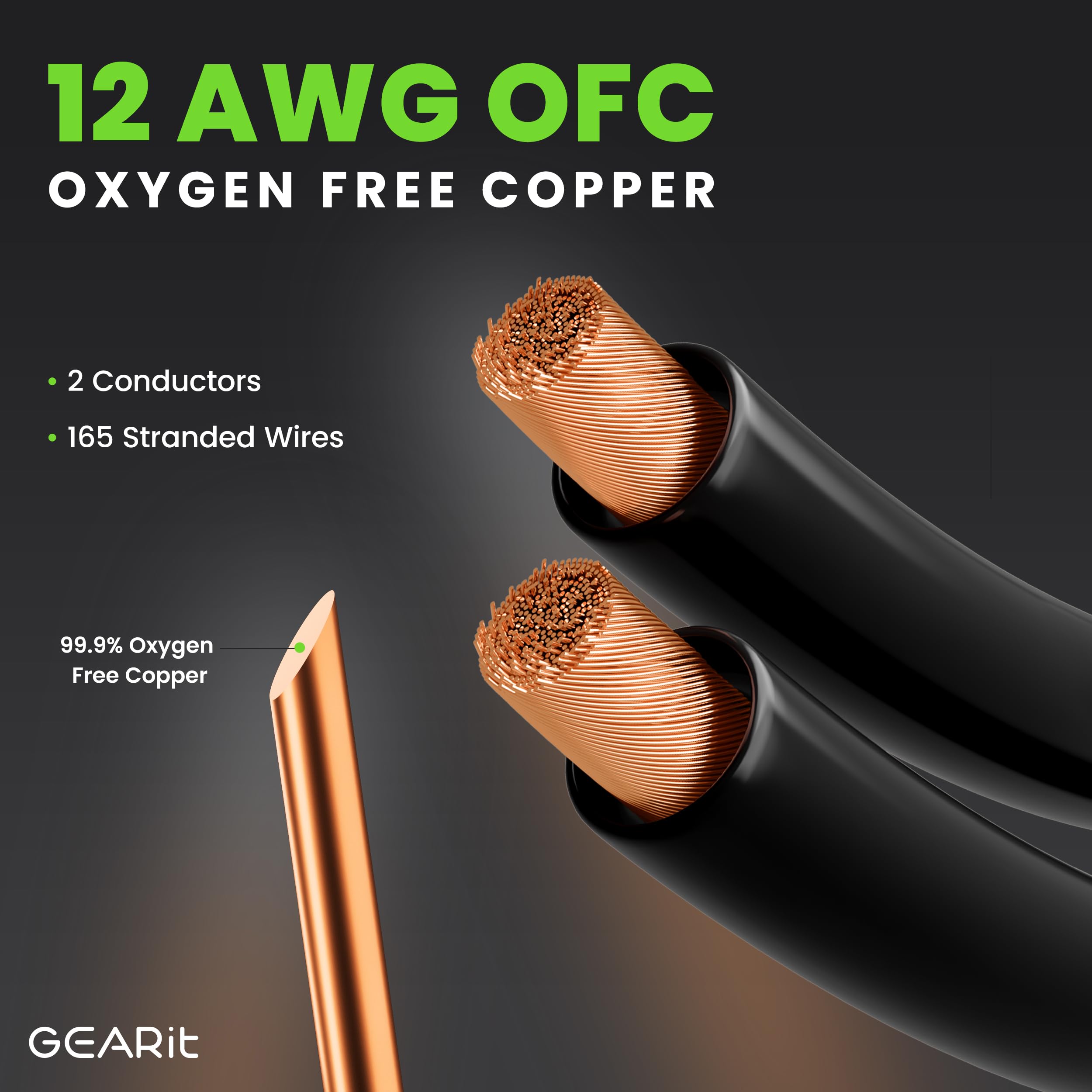 Foto 3 | Cable De Altavoz Gearit 12 Awg Con Punta Tipo Banana Chapada En Oro, 3 M - Venta Internacional.