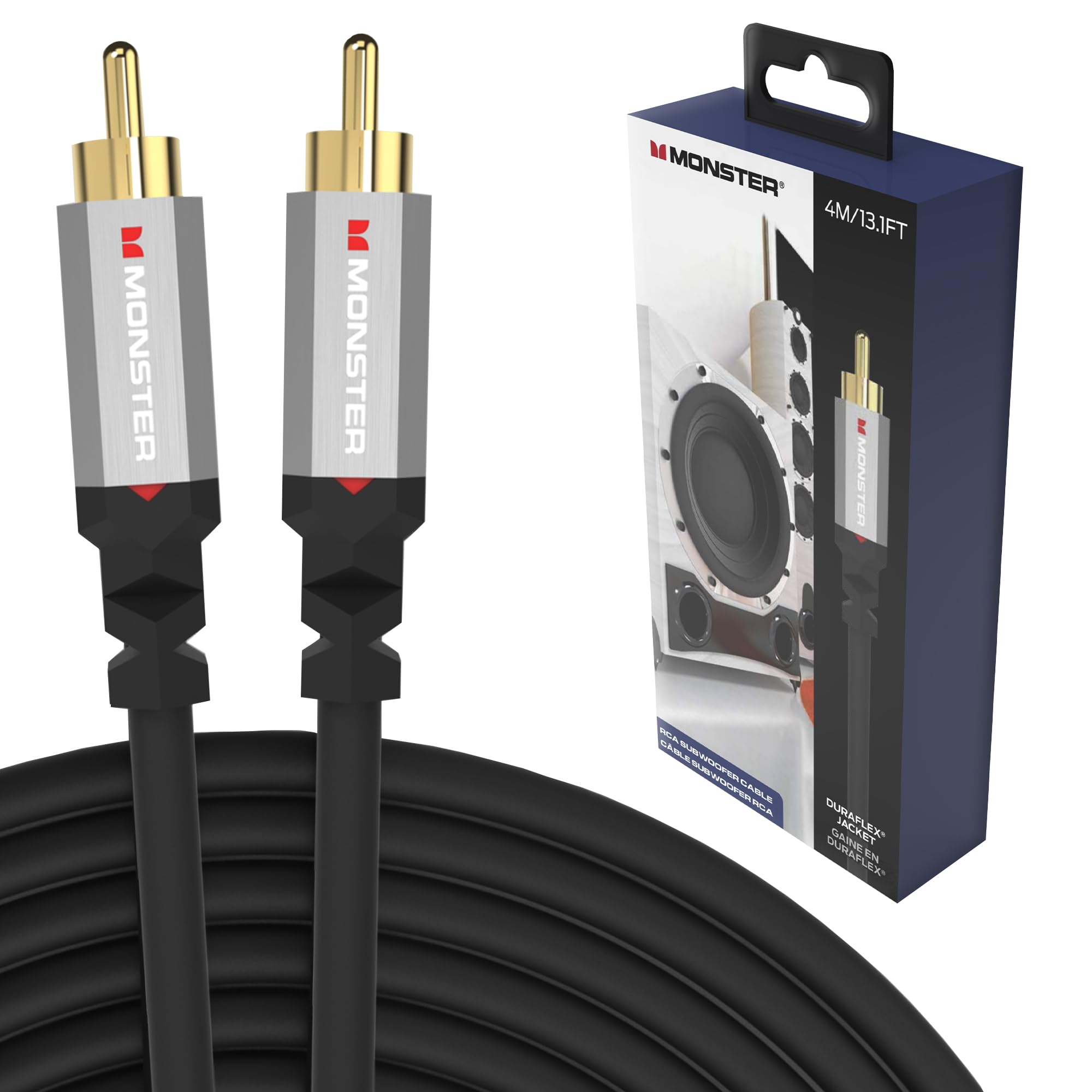 Foto 2 pulgar | Cable De Subwoofer Monster Essentials Premium Rca De 4 M Para Cine En Casa - Venta Internacional.