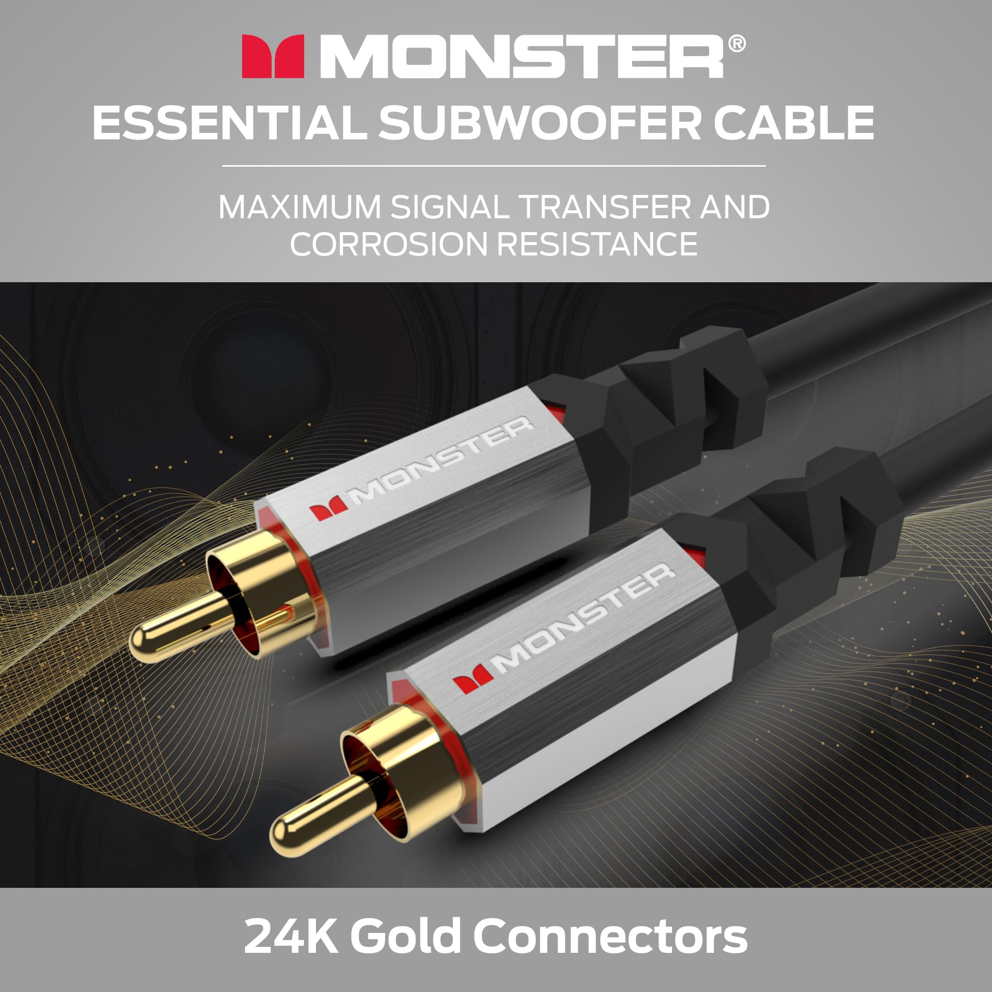 Foto 3 pulgar | Cable De Subwoofer Monster Essentials Premium Rca De 4 M Para Cine En Casa - Venta Internacional.