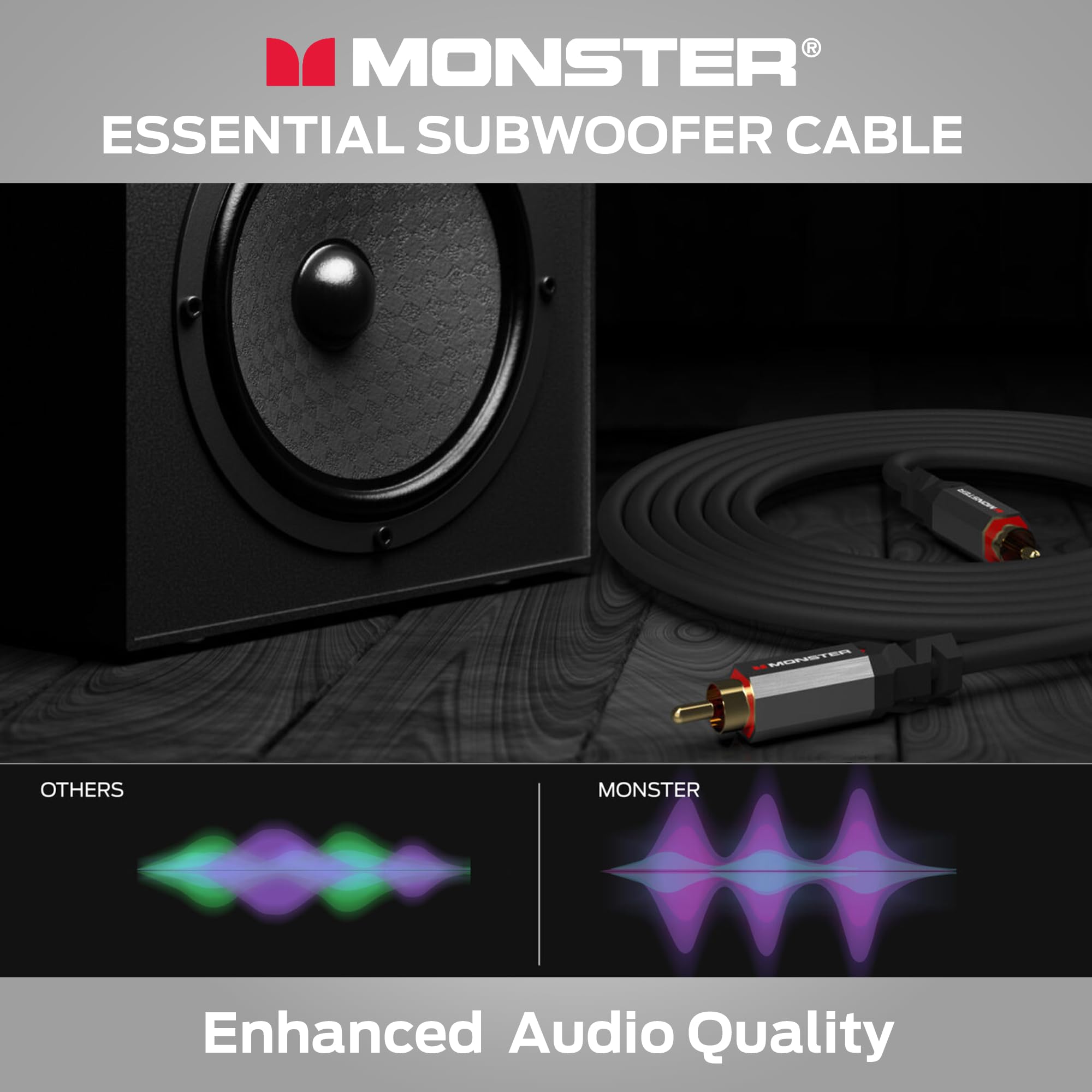 Foto 5 pulgar | Cable De Subwoofer Monster Essentials Premium Rca De 4 M Para Cine En Casa - Venta Internacional.