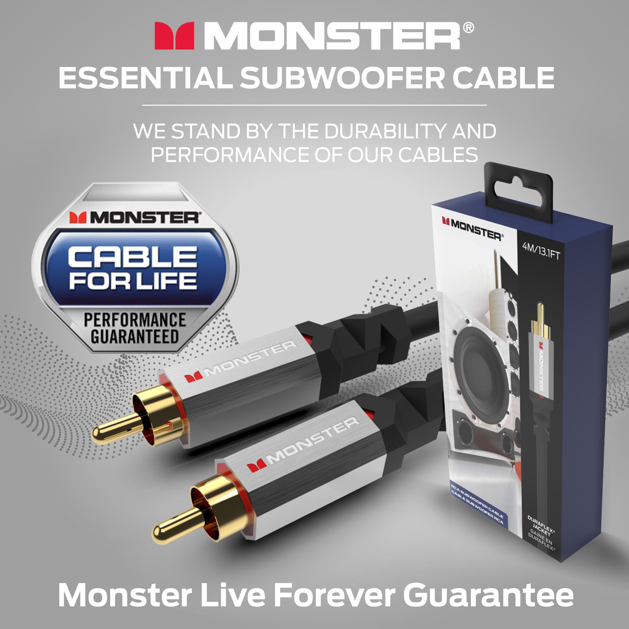 Foto 8 pulgar | Cable De Subwoofer Monster Essentials Premium Rca De 4 M Para Cine En Casa - Venta Internacional.