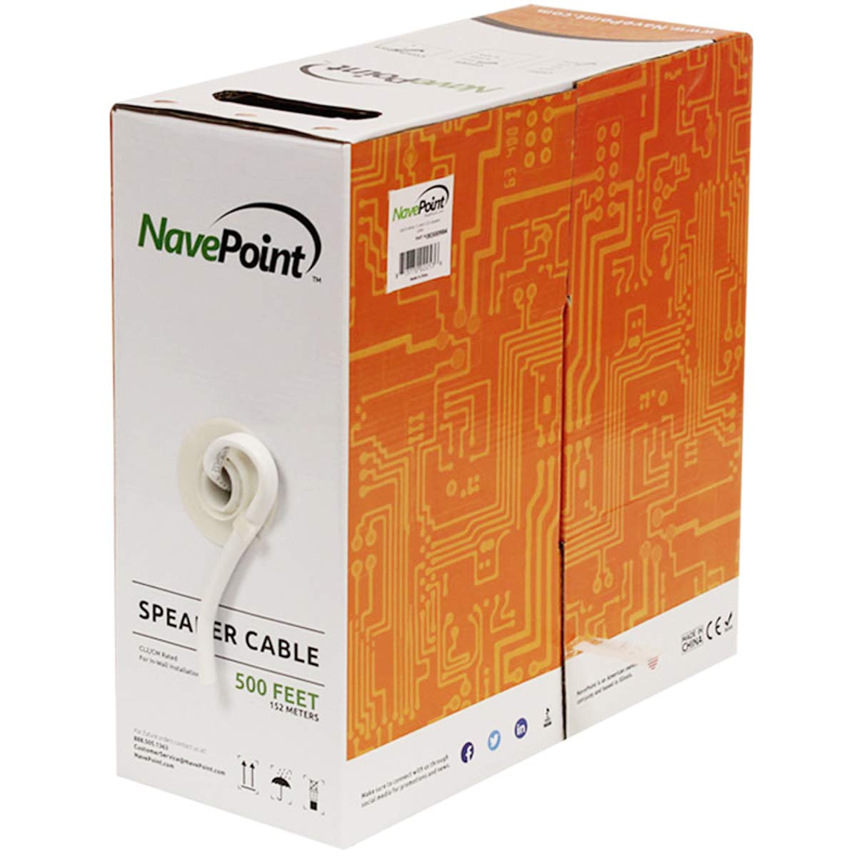 Foto 2 pulgar | Cable De Altavoz Navepoint 14/2 Awg  Calibre 2  Conductor  500 Pies - Venta Internacional.