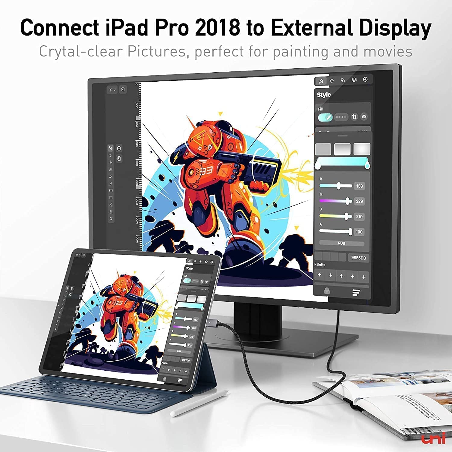 Foto 7 | Cable Usb C A Hdmi Uni 4k @30hz De 1 M Para Macbook Pro/air  Galaxy - Venta Internacional.