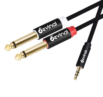 Foto 1 | Cable De Audio Devinal Trs De 3.5 Mm A Cable Ts Dual En Y De 6.35 Mm 6 Pies - Venta Internacional.