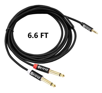 Foto 5 | Cable De Audio Devinal Trs De 3.5 Mm A Cable Ts Dual En Y De 6.35 Mm 6 Pies - Venta Internacional.