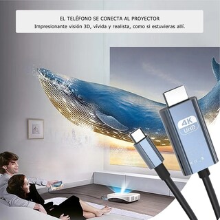 Foto 3 | Cable Hdmi Tipo C Adaptador Usb 2m 4k Para Motorola Y Otros