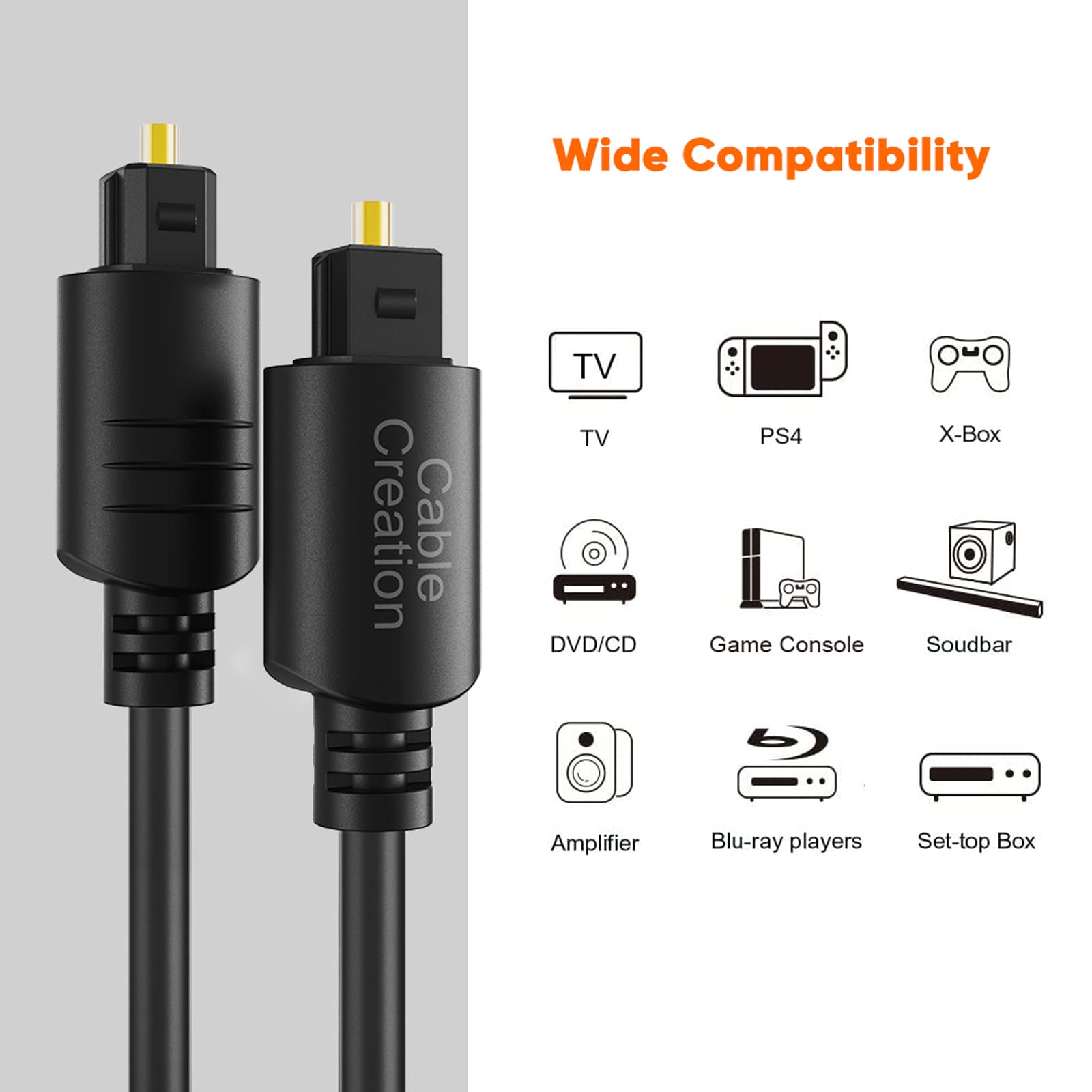 Foto 5 pulgar | Cable De Audio Óptico Cablecreation De 0,9 M De Fibra Óptica S/pdif - Venta Internacional.