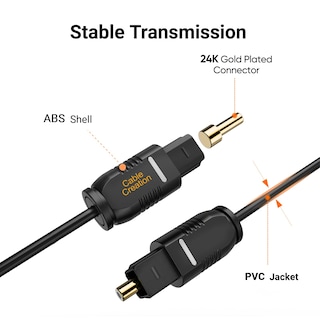 Foto 2 | Cable De Audio Digital Óptico Cablecreation De 3 M Para Cine En Casa - Venta Internacional.
