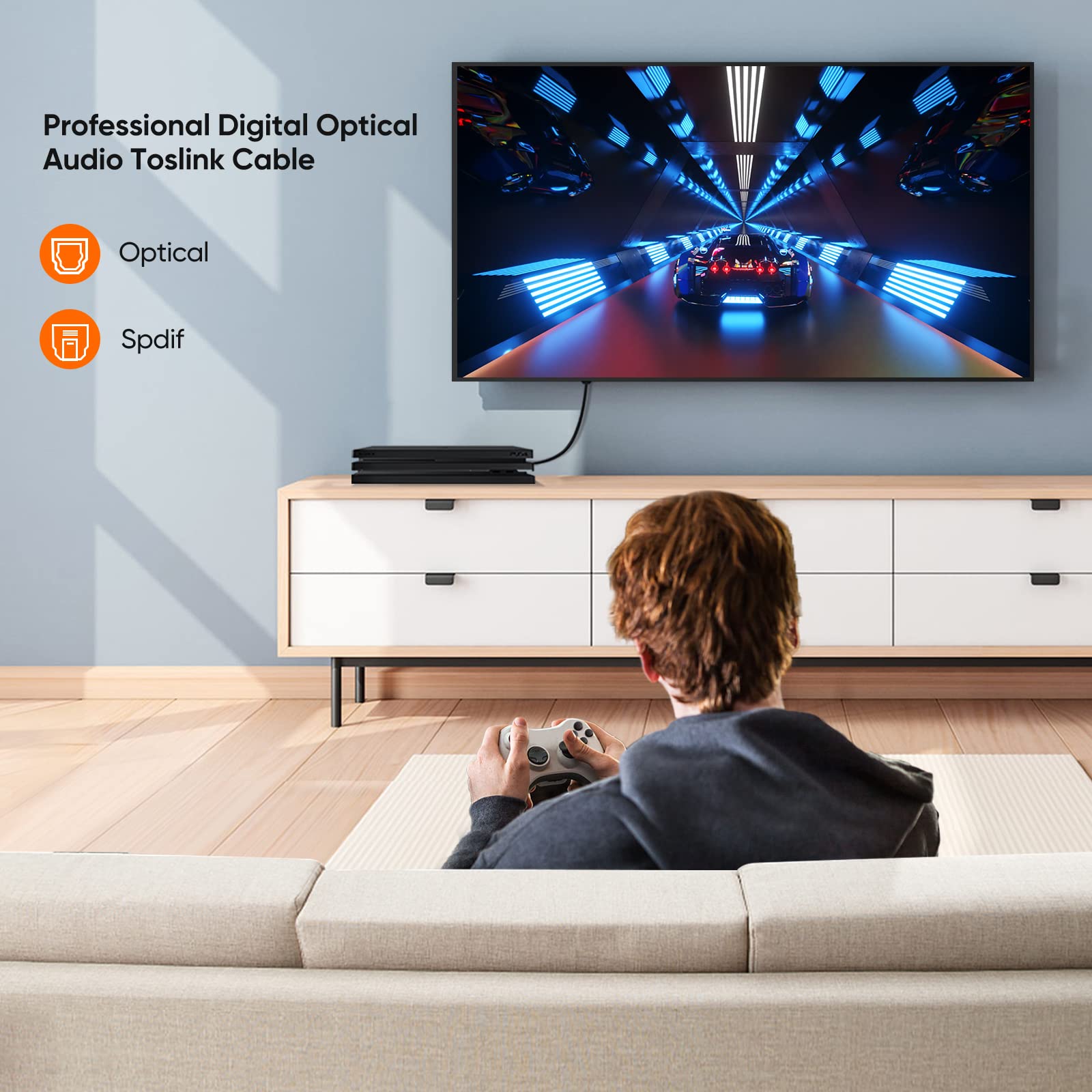 Foto 6 | Cable De Audio Digital Óptico Cablecreation De 3 M Para Cine En Casa - Venta Internacional.