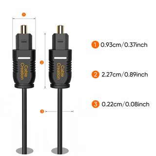 Foto 7 | Cable De Audio Digital Óptico Cablecreation De 3 M Para Cine En Casa - Venta Internacional.