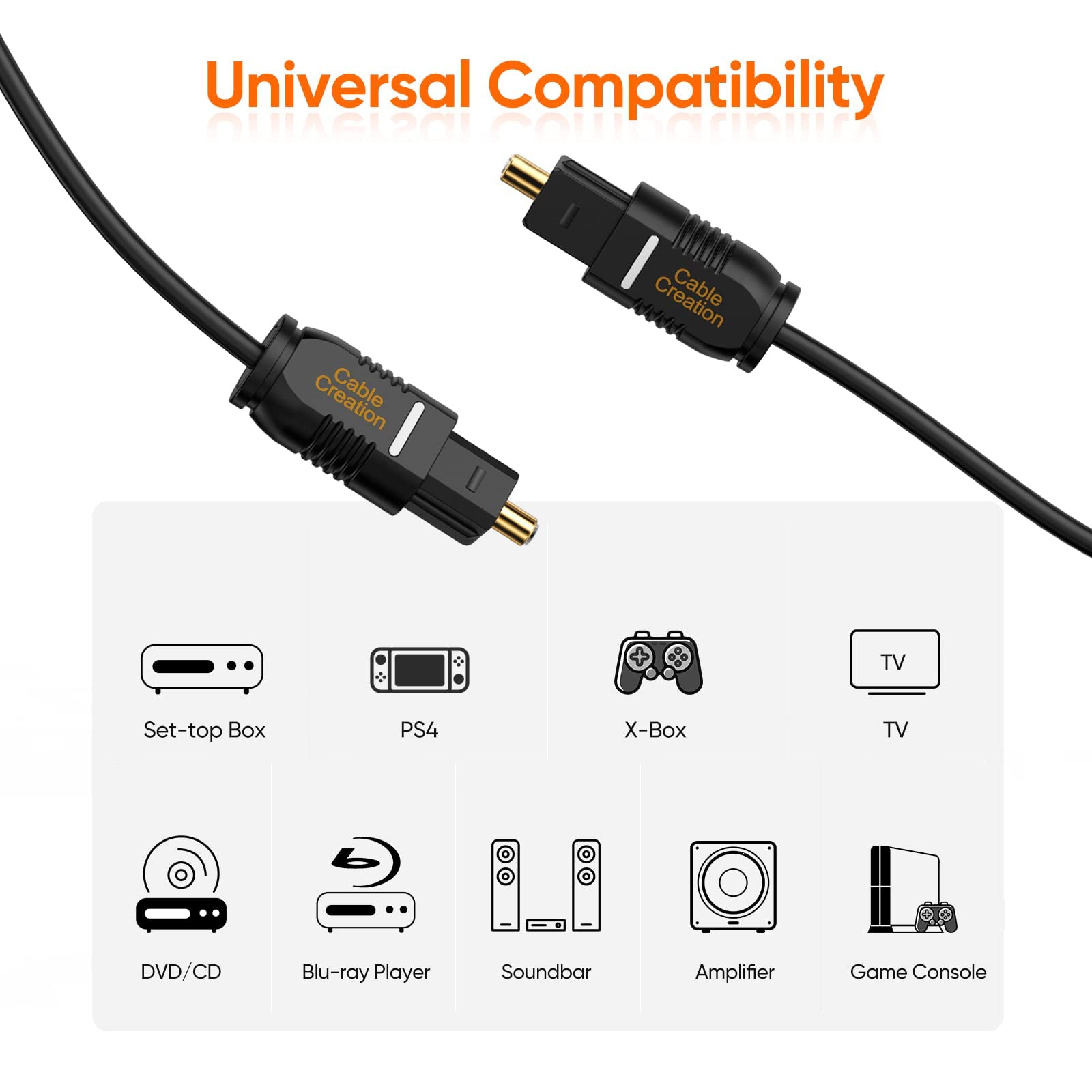 Foto 5 pulgar | Cable De Audio Digital Óptico Cablecreation De 15 Pies, 2 Unidades, Negro - Venta Internacional.