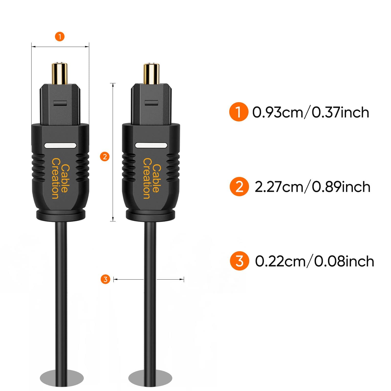 Foto 7 | Cable De Audio Digital Óptico Cablecreation De 15 Pies, 2 Unidades, Negro - Venta Internacional.