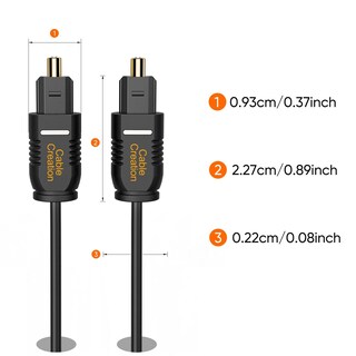 Foto 7 | Cable De Audio Digital Óptico Cablecreation De 10 Pies, 2 Unidades, Negro - Venta Internacional.
