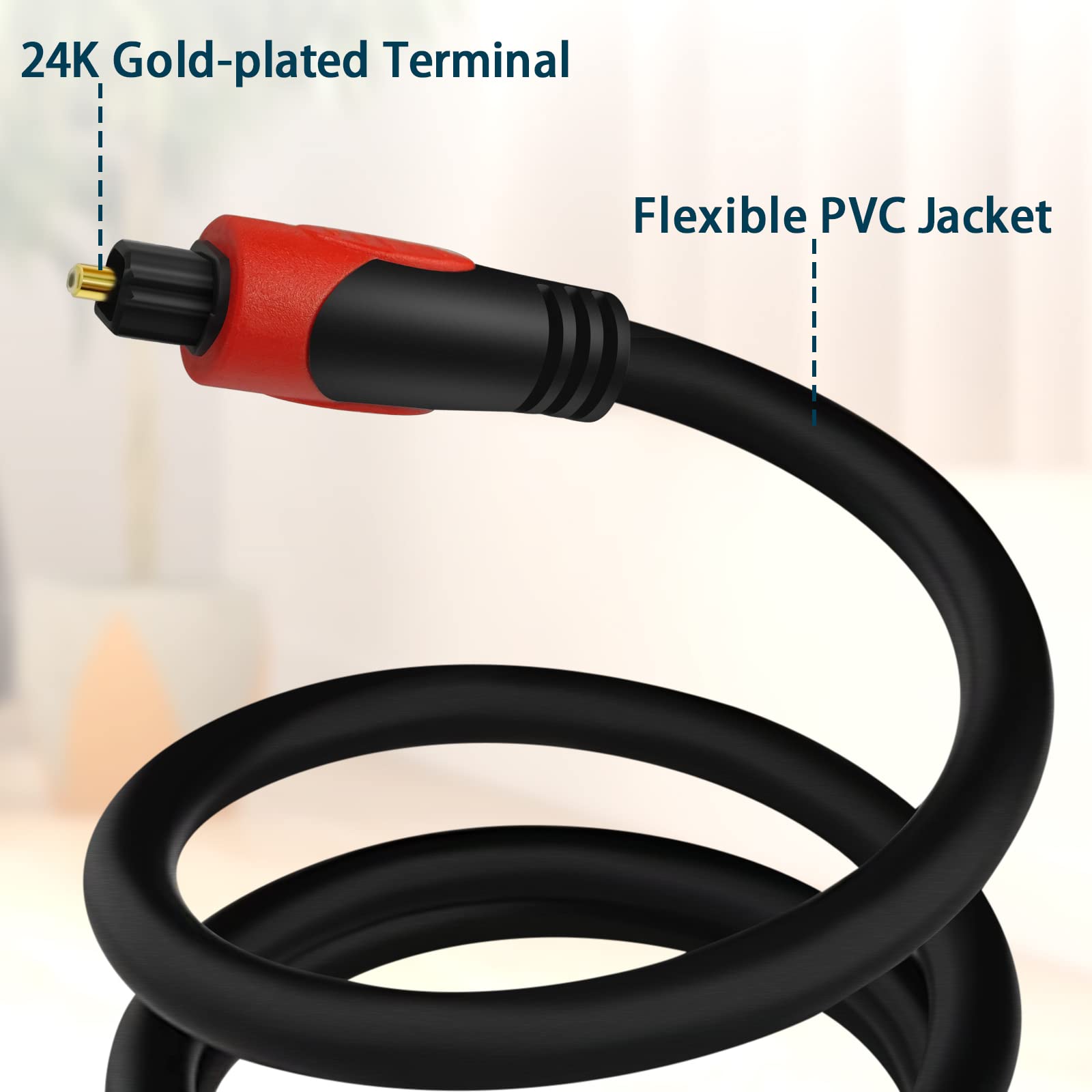 Foto 2 | Cable De Audio Óptico Ajustable De 1 M, Toslink, Cubierta Flexible - Venta Internacional.