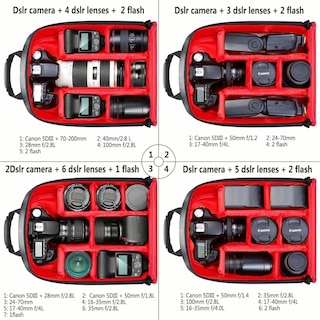 Foto 2 | Bolso para Cámara Profesional Impermeable Malubero color Rojo con Negro
