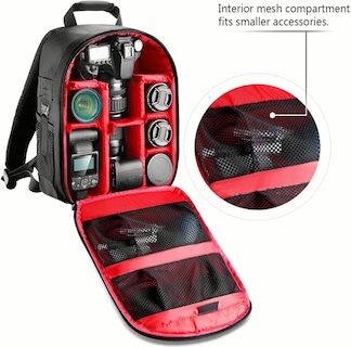 Foto 3 | Bolso para Cámara Profesional Impermeable Malubero color Rojo con Negro