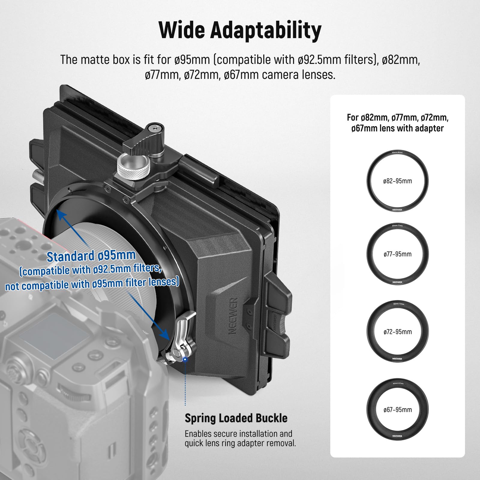 Foto 6 | Matte Box Neewer Pg002 Con 2 Bandejas De Filtro Para Mirrorless - Venta Internacional.