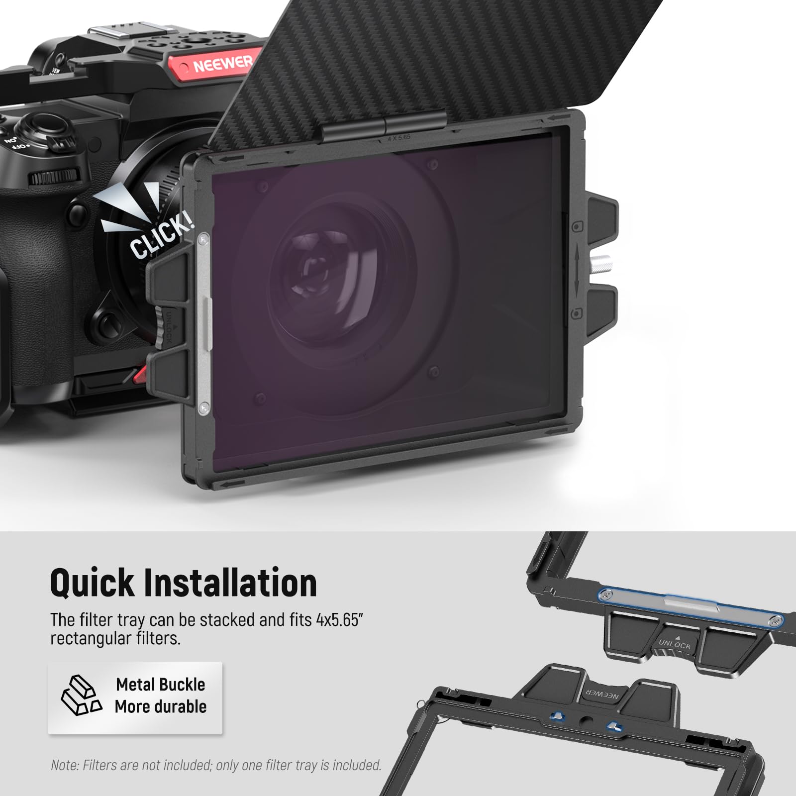 Foto 2 | Matte Box Neewer Mini Con Bandeja De Filtro De 4 X 5,65 Pulgadas Para Cámara Sin Espejo - Venta Internacional.