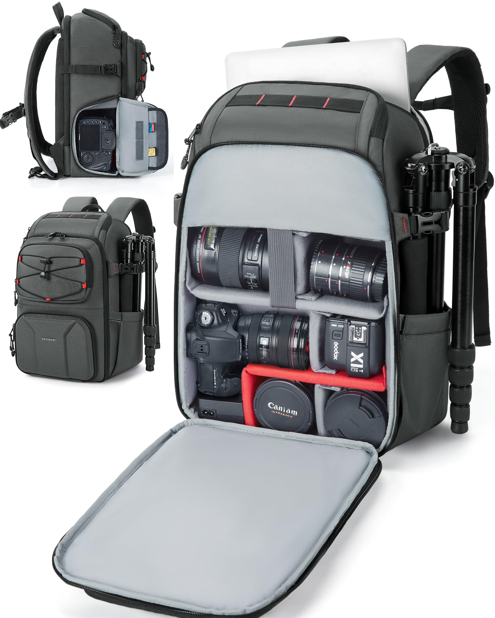 Foto 1 | Mochila Para Cámara Bagsmart Para Fotógrafos Con Portátil De 15,6 Pulgadas - Venta Internacional.