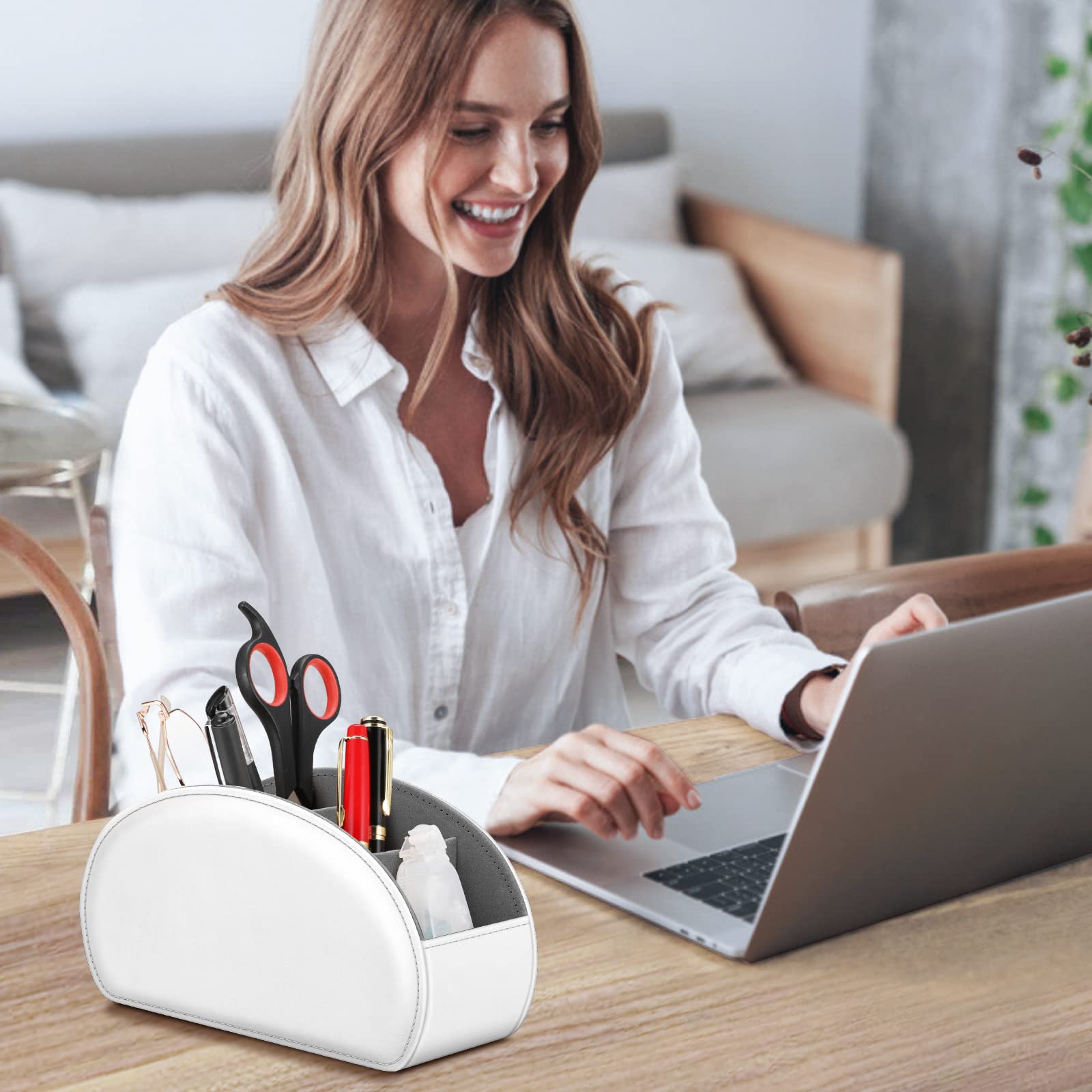 Foto 7 | Soporte Para Mando A Distancia Fintie De Piel Vegana Con 5 Compartimentos - Venta Internacional.