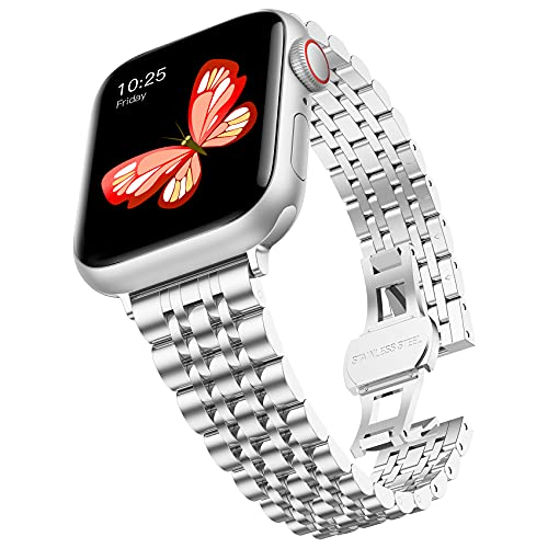 Foto 2 pulgar | Venta Internacional - Baozai Band Delgada Compatible Con Banda Apple Watch 41 Mm 44 Mm 38 Mm, Women Slim Sea Inoxi