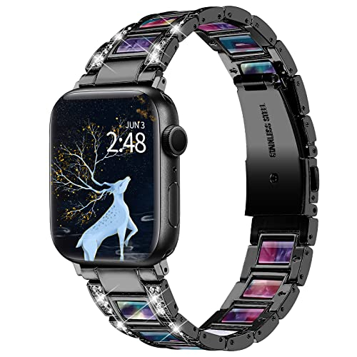 Foto 2 pulgar | Venta Internacional - Beiziye Resina Bandas Bling Compatibles Con Apple Watch Ultra Band 49 Mm 45 Mm 44 Mm 42 Mm