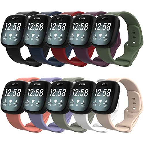 Foto 2 pulgar | Venta Internacional: 10 Bandas De Paquete Compatibles Con Fitbit Versa 3/sense Band, Ajustable Silicone Sport Ban