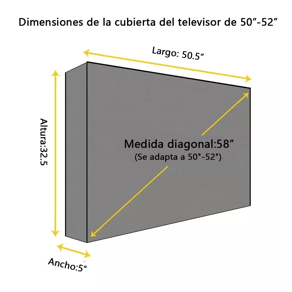 Foto 3 pulgar | Protector de Pantalla para Televisores Exteriores 50-52 " Negro