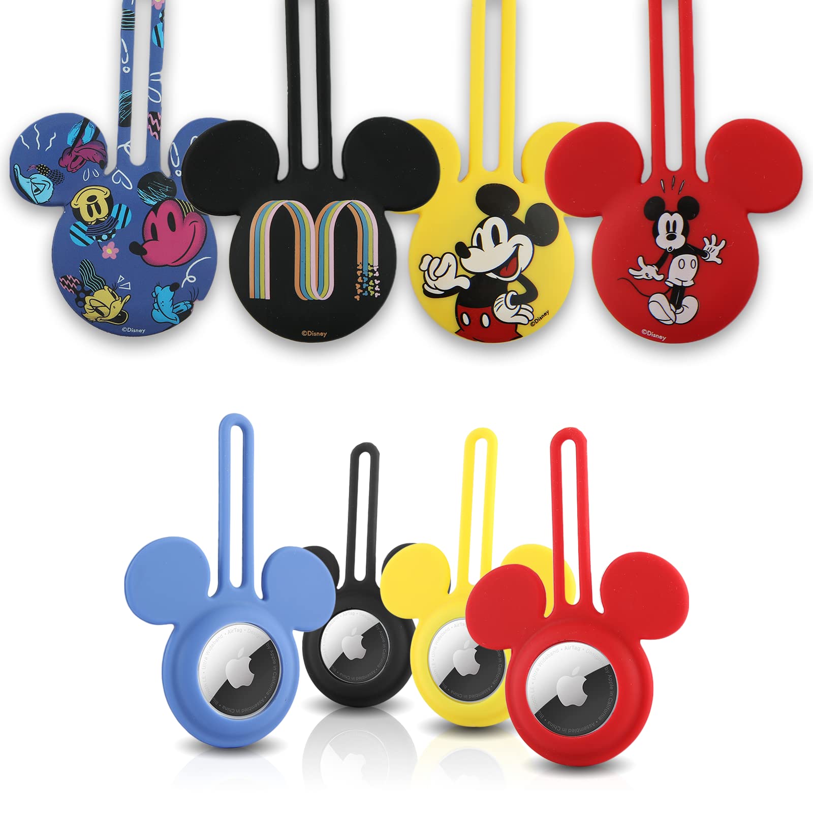 Foto 2 pulgar | Funda AirTag de Silicona con Orejas de Mickey Mouse Disney 4 Piezas - Venta Internacional