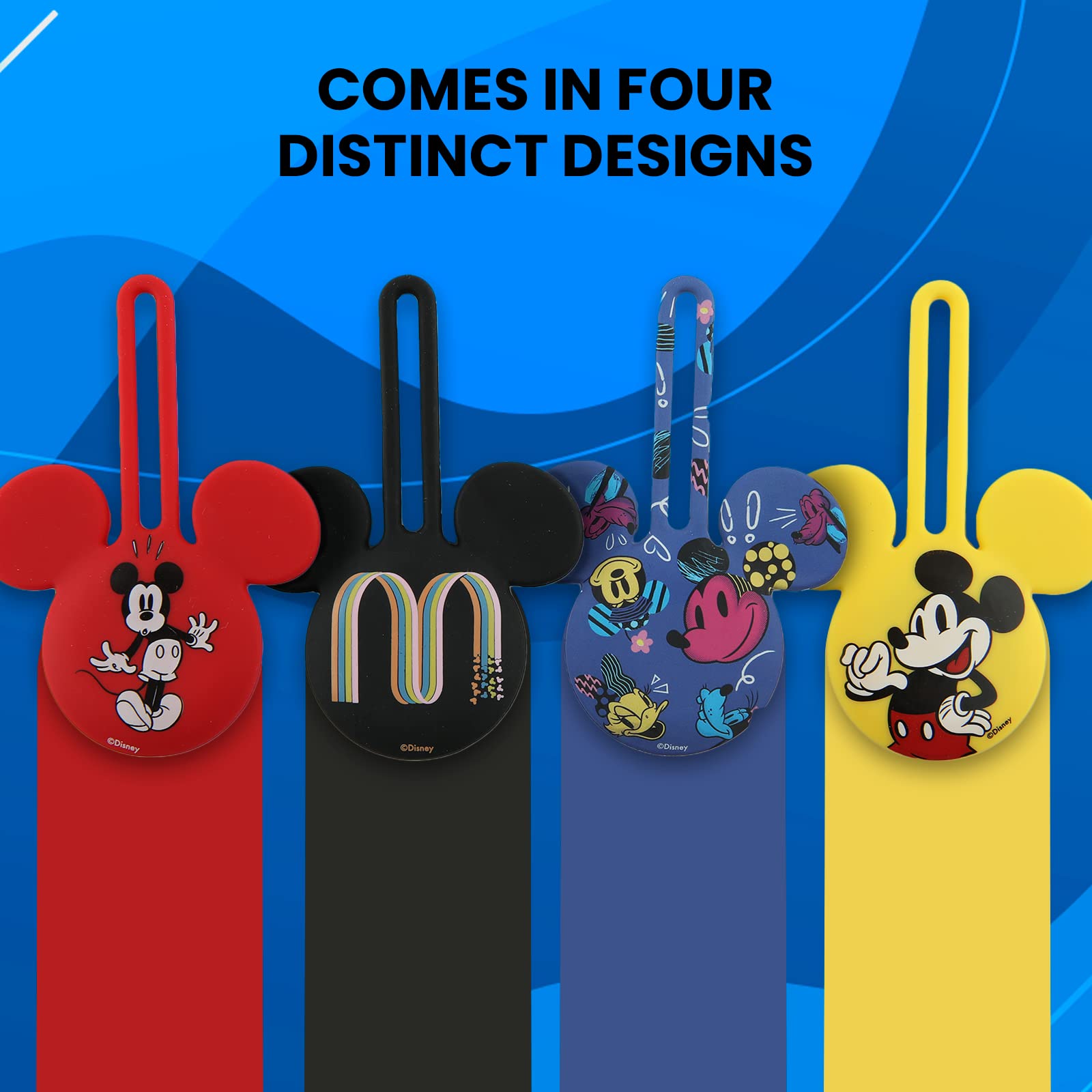 Foto 3 pulgar | Funda AirTag de Silicona con Orejas de Mickey Mouse Disney 4 Piezas - Venta Internacional