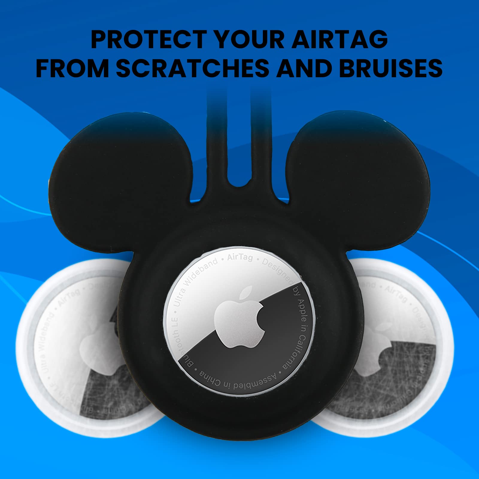 Foto 5 pulgar | Funda AirTag de Silicona con Orejas de Mickey Mouse Disney 4 Piezas - Venta Internacional