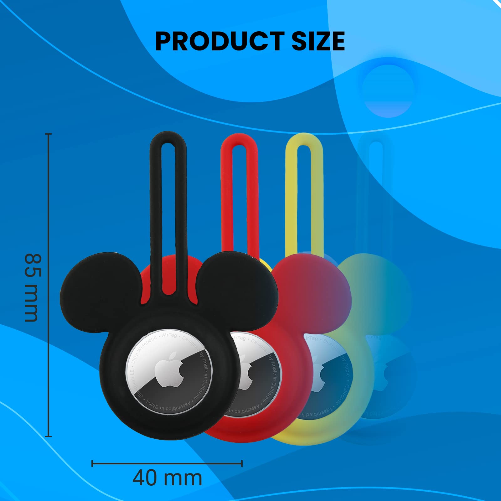 Foto 6 pulgar | Funda AirTag de Silicona con Orejas de Mickey Mouse Disney 4 Piezas - Venta Internacional