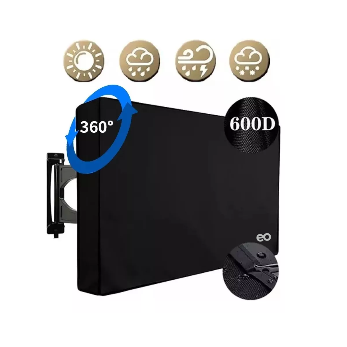 Foto 3 pulgar | Funda de Tv Exteriores 55-58 Eo Safe Imports Esi-16102-1 Negro