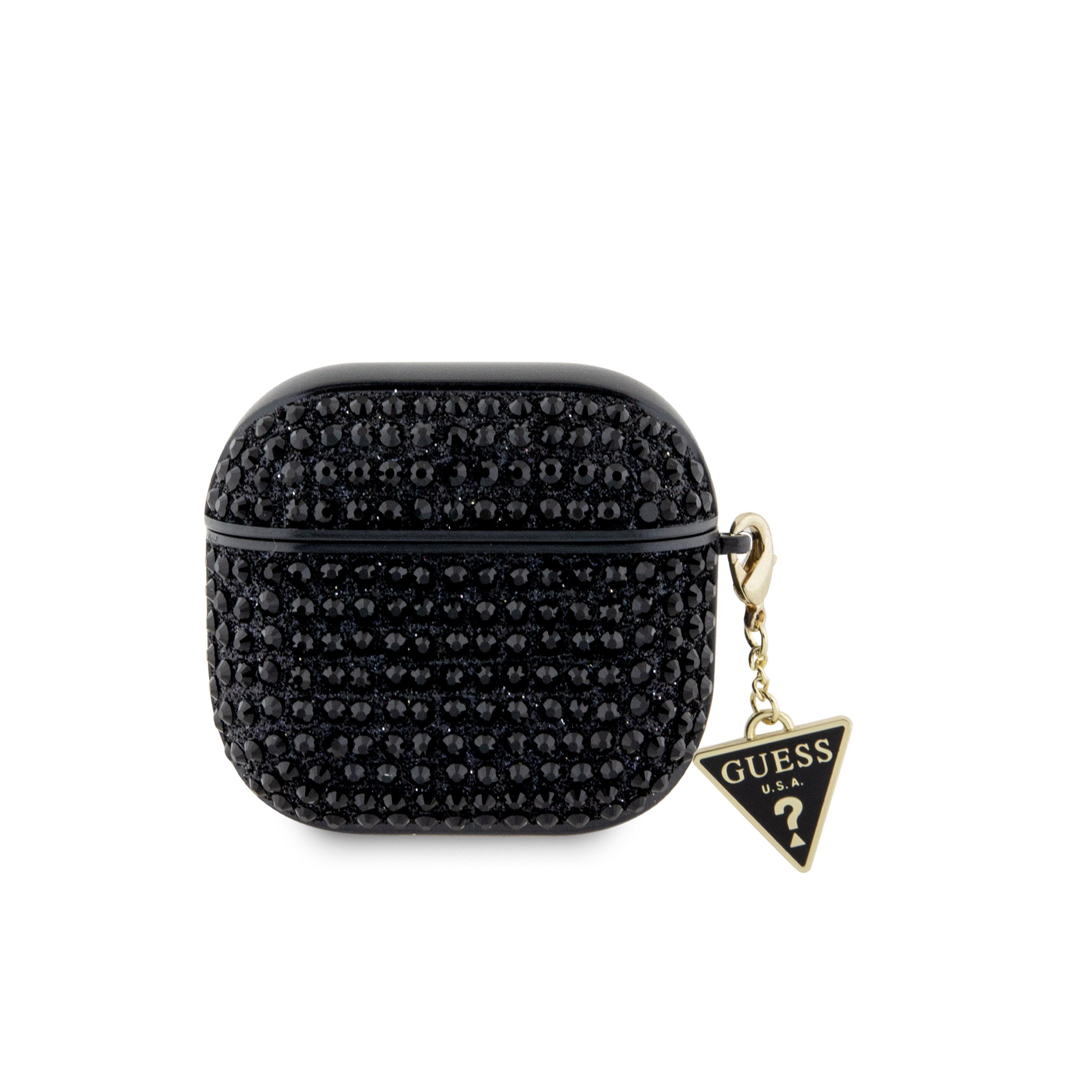 Foto 1 | Funda Original Guess Diamantes Triángulo Airpods 4 Negro