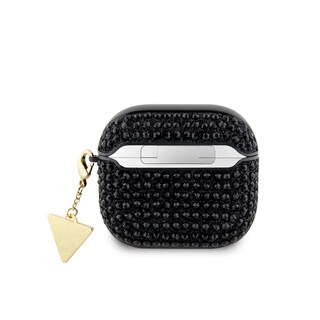 Foto 2 | Funda Original Guess Diamantes Triángulo Airpods 4 Negro
