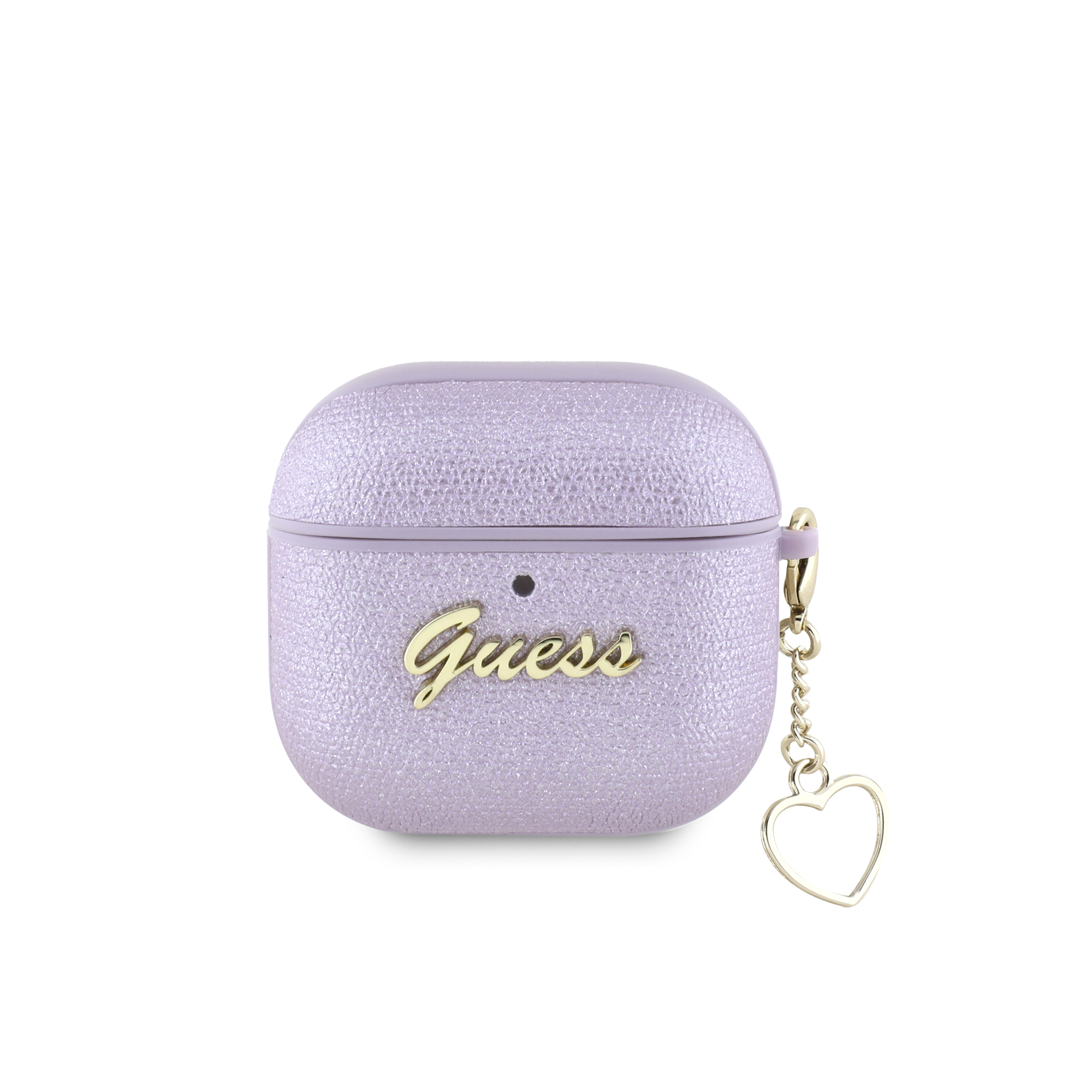 Foto 2 pulgar | Funda Original Guess Logo Metálico Airpods 4 Lila