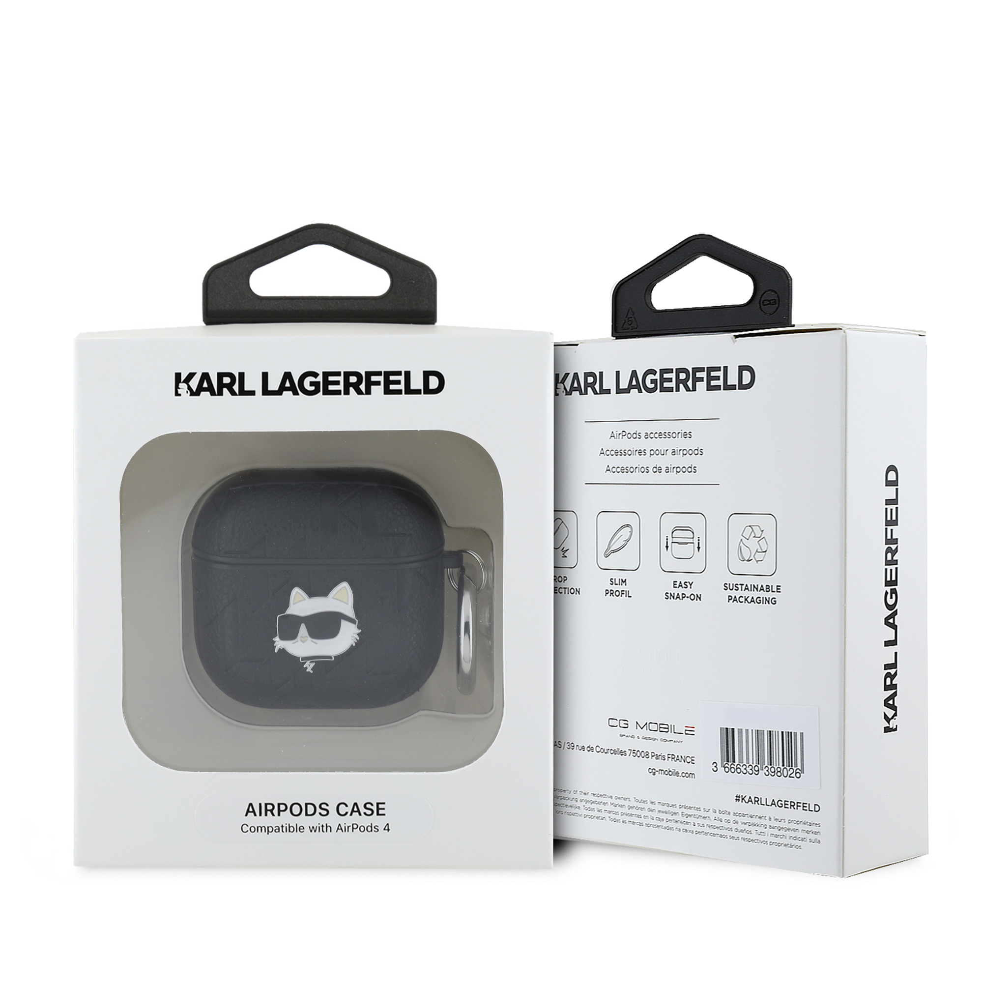 Foto 4 pulgar | Funda Original Karl Monograma Choupette Airpods 4 Negro