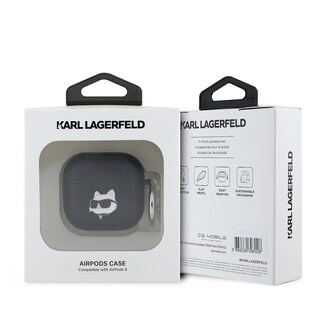 Foto 3 | Funda Original Karl Monograma Choupette Airpods 4 Negro