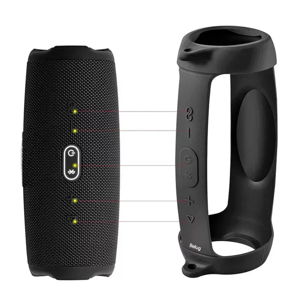Foto 4 pulgar | Funda Belug de Silicona con Correa para Bocina JBL Charge 5 Negro