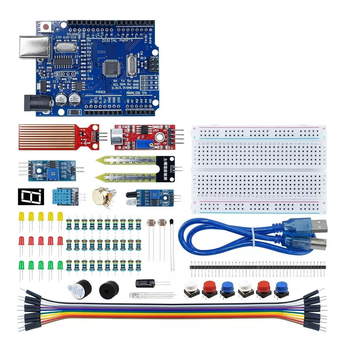 Foto 2 pulgar | Kit Básico de Inicio Uno R3 para Arduino Eo Safe Imports Esi-10750 Multicolor