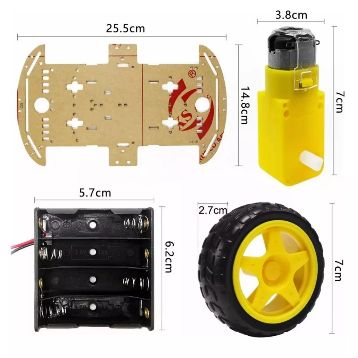 Foto 4 pulgar | Chasis De Carro Kit Arduino, 4 Llantas Eo Safe Imports Esi-10752 Multicolor