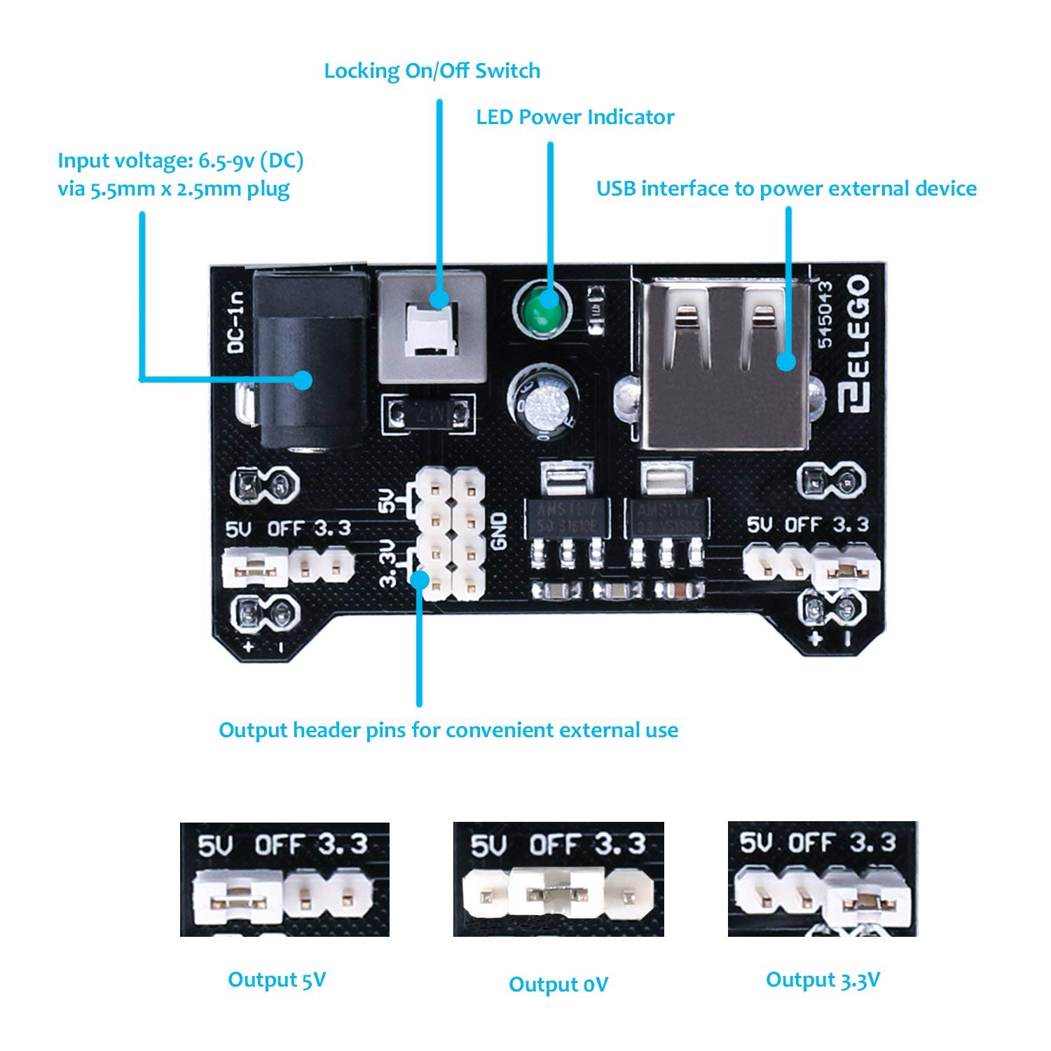 Foto 3 pulgar | Kit Electrónico De Diversión Elegoo Actualizado Con Fuente De Alimentación Arduino - Venta Internacional.