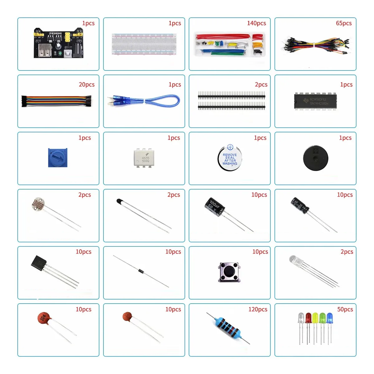 Foto 4 pulgar | Kit Componentes Electrónicos Eo Safe Imports Esi-1314-1 Multicolor