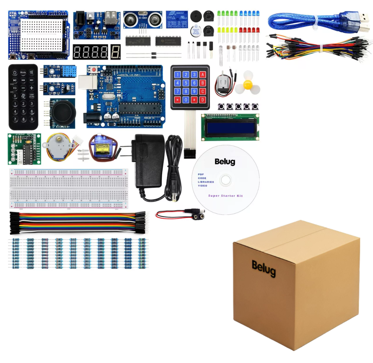 Kit Compatible Con Arduino En Español Belug Azul