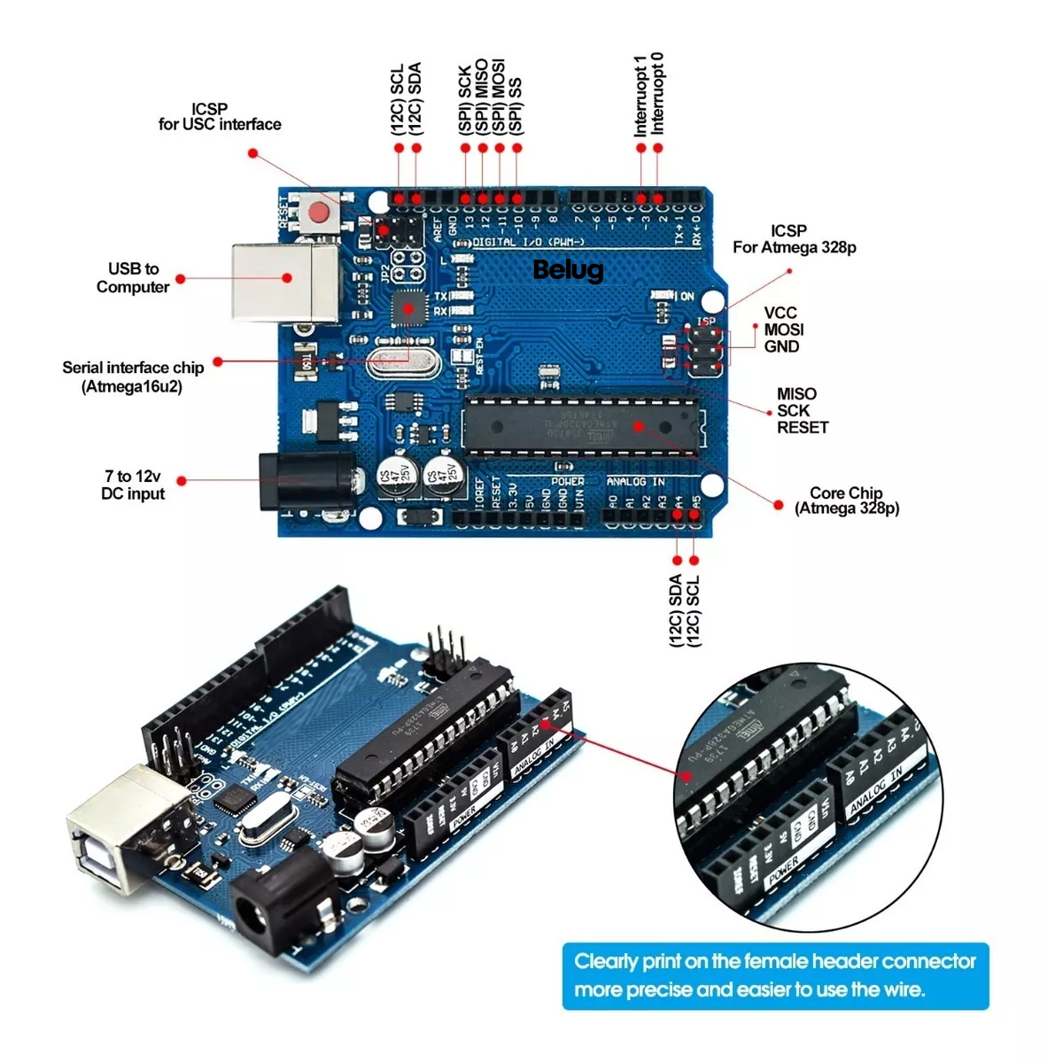 Foto 4 pulgar | Kit Compatible Con Arduino En Español Belug Azul