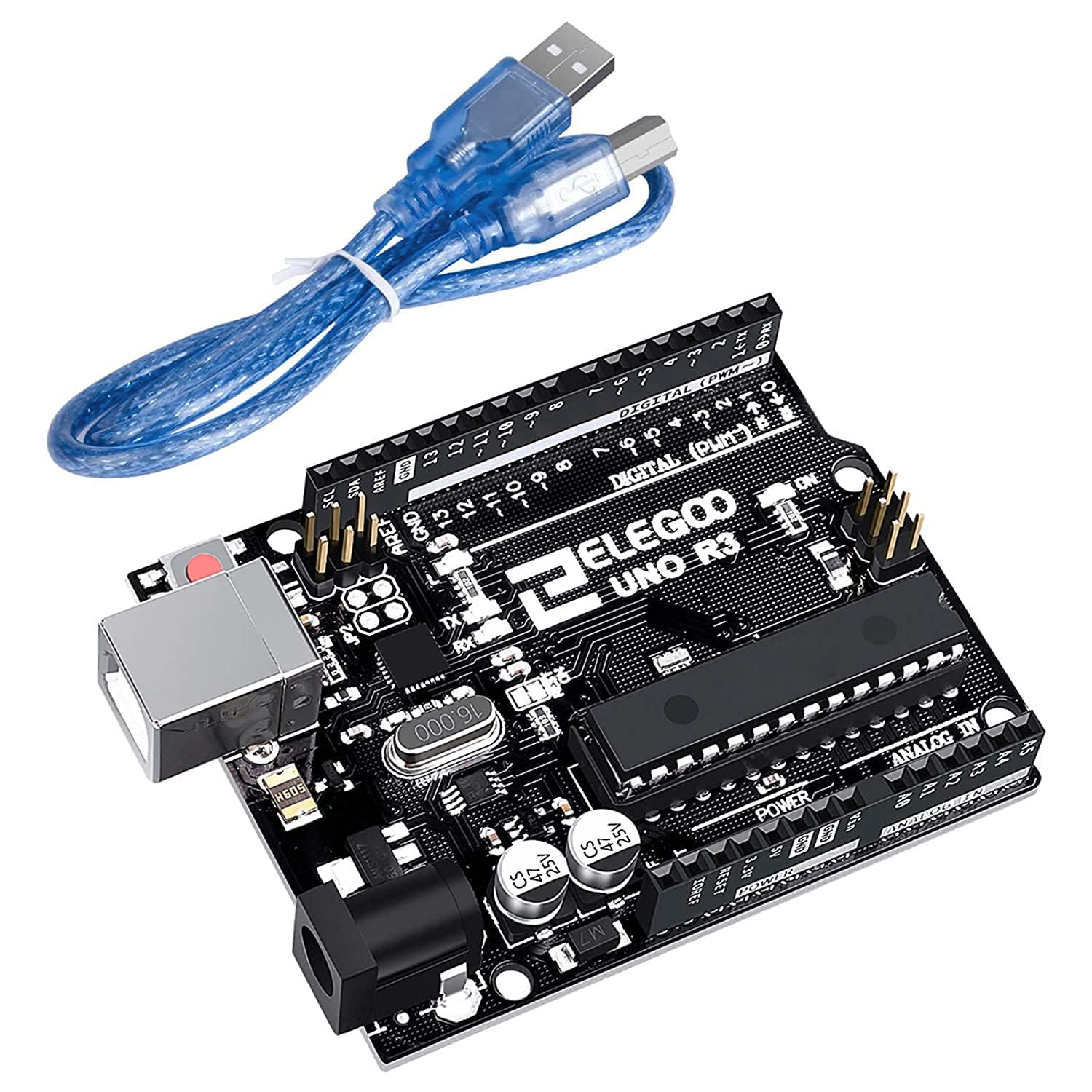 Foto 2 pulgar | Placa Arduino Elegoo Uno R3 Atmega328p Con Cable Usb - Venta Internacional.