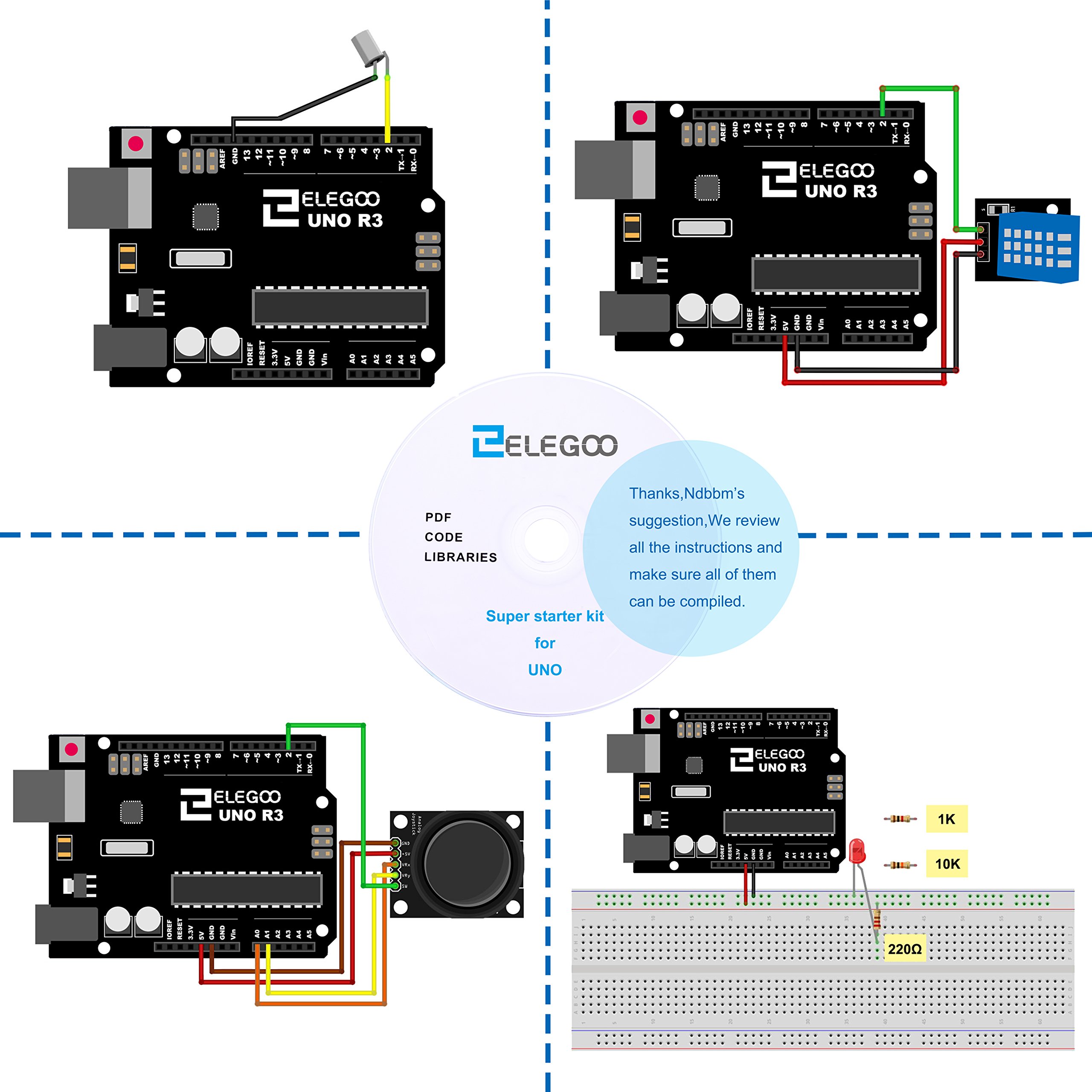 Foto 5 pulgar | Kit De Inicio Elegoo Uno Project Con Tutorial Y Placa Uno R3 - Venta Internacional.