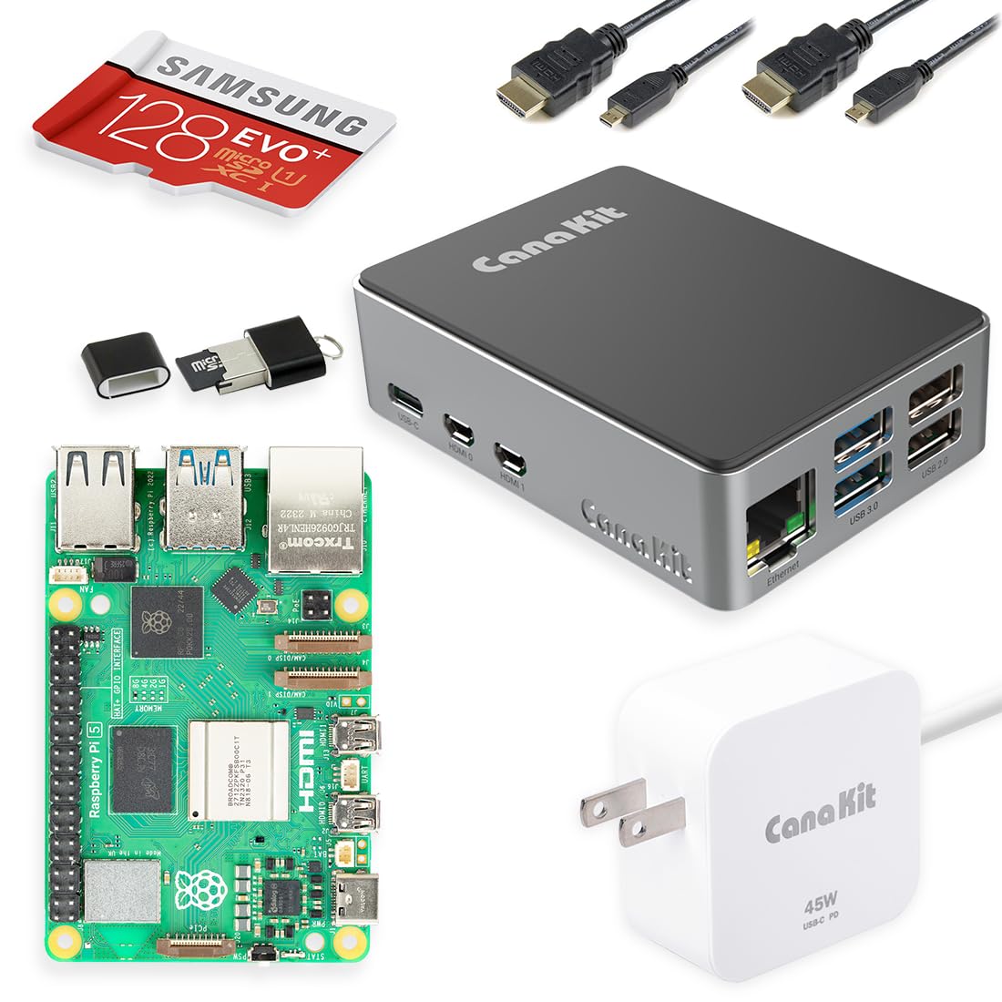 Foto 2 pulgar | Kit De Inicio Canakit Raspberry Pi 5 Pro 8gb Ram 128gb Aluminio - Venta Internacional.