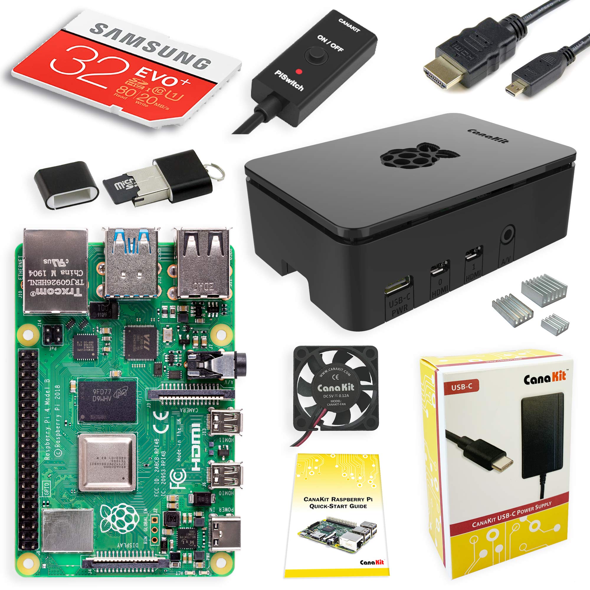 Foto 2 pulgar | Kit De Inicio Canakit Raspberry Pi 4 De 8 Gb De Ram Con Tarjeta Sd De 32 Gb - Venta Internacional.