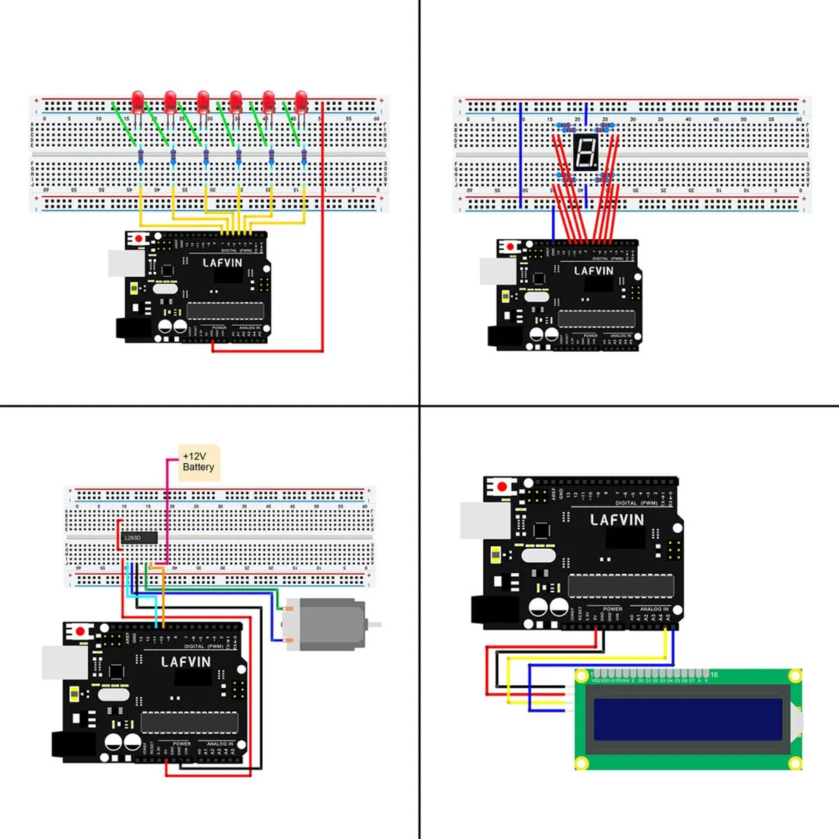 Foto 5 pulgar | Kit Compatible C/ Arduino Uno R3 Con Español Lab.g Multicolor